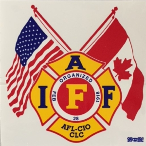IAFF Decal Dual Flag
