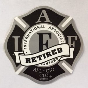 IAFF Decal Retired Black & Silver